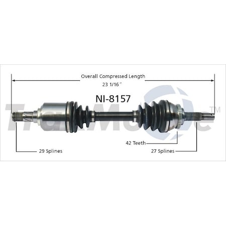 Surtrack Axle Cv Axle Shaft, Ni-8157 NI-8157